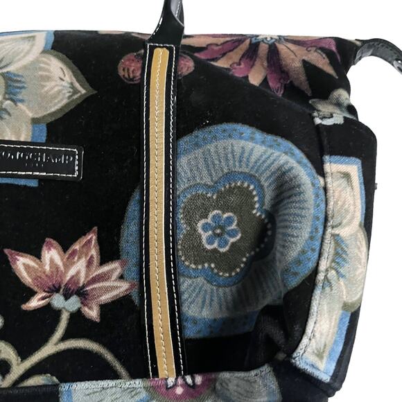 Longchamp Vintage Floral Velvet Canvas Hobo Bag Purse RARE - Picture 3 of 10